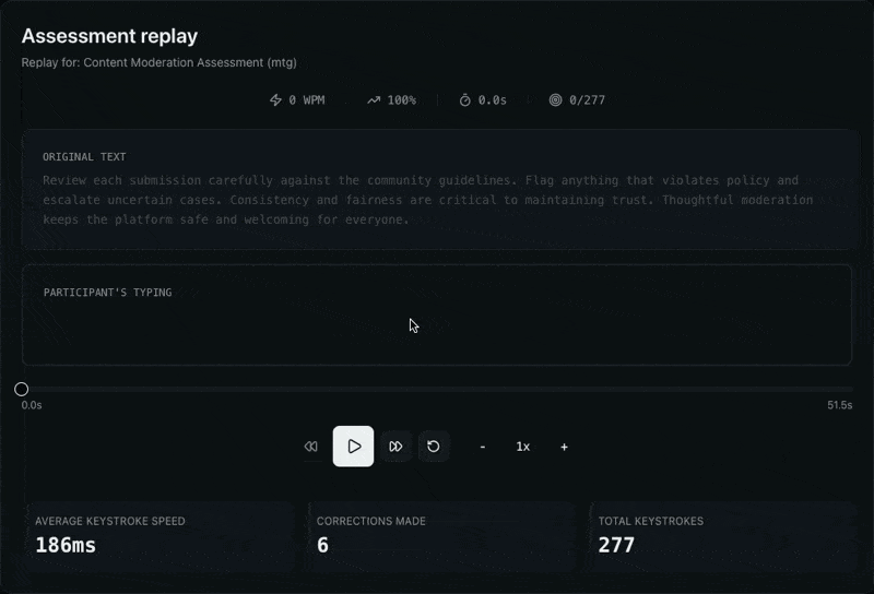 Keystroke-level session replay in Typing Insights